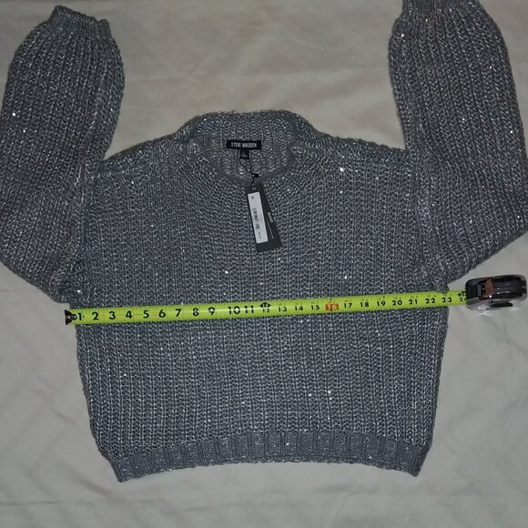 Steve Madden New with Tags Size L Women's Heather Grey Sweater - Picture 2 of 4